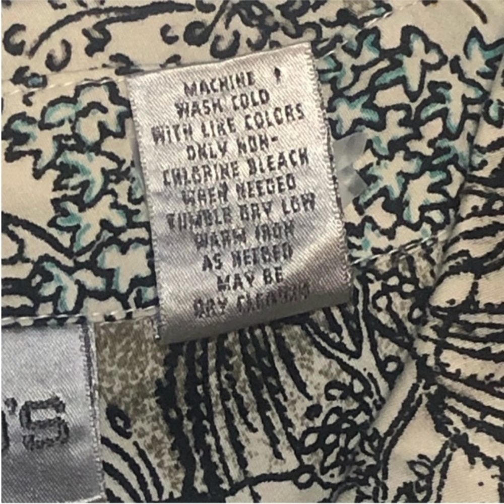 CHICO’S Asian Garden Print Button Down SHIRT Size LARGE (Chico's Size 2) - Picture 4 of 14